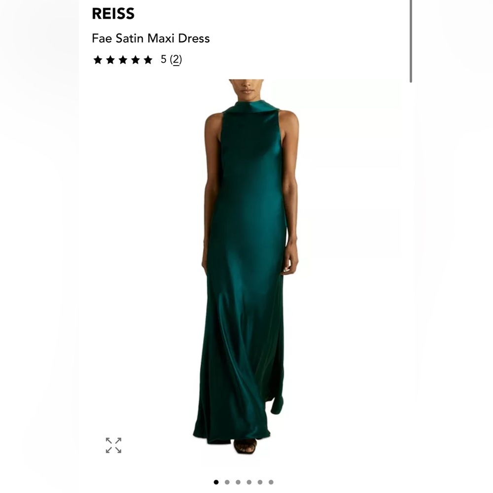 Reiss Teal Satin Maxi Dress
